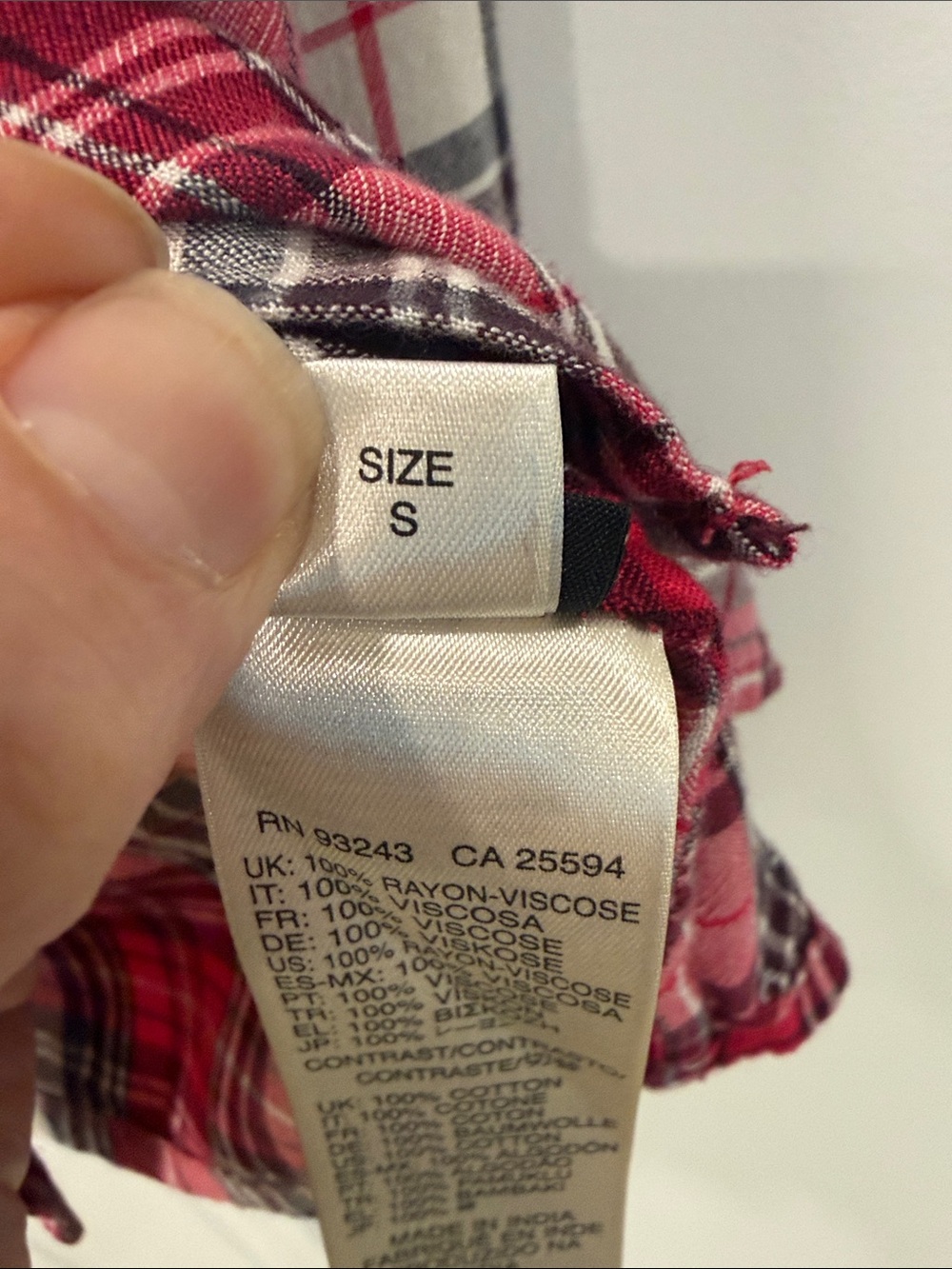 Diesel Pink Plaid Button-Down Shirt Size S - Picture 5 of 5